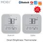 Zigbee akıllı parlaklık termometre gerçek zamanlı hafif hassas sıcaklık ve nem dedektör sensörü ile Tuya akıllı App